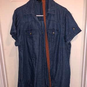Blue Jean Tunic/Dress with Belt 2XL